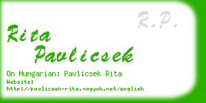 rita pavlicsek business card